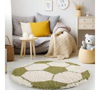KADIMA DESIGN Tapis Shaggy Uni Doux Moelleux Lavable Vert 100x100 cm Salon Chambre Oeko-TEX | MATREI