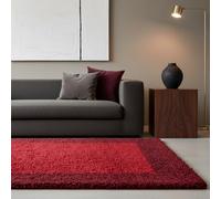KADIMA DESIGN Tapis Shaggy Uni Poils Longs Doux Lavable Rouge 300x400 cm Salon Séjour Antidérapant | RHEIN