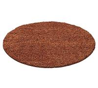 KADIMA DESIGN Tapis Shaggy Uni Poils Longs Doux Lavable Terracotta 160x160 cm Salon Séjour Antidérapant | RHEIN