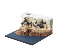 Kadimendium Bloc-notes 3D, Conception de Château, Lumière Intégrée | Artisanat en Papier 3D, Support Adhésif Réutilisable, pour Décoration de Table de Bureau et de Chambre à Coucher