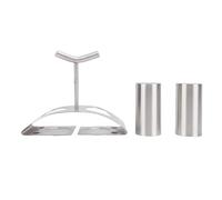 Kadimendium Ensemble de Pots à Condiments en Acier Inoxydable 304 avec | Comprend 2 bocaux, design élégant, polyvalent pour le sel et le sucre, rangement parfait dans la cuisine, support pratique.