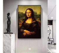 KADING Célèbres peintures sur toile La Joconde de Léonard de Vinci Affiches d'art mural Impressions Tableau d'art classique pour le salon 45x60cm(18x24in) Cadre intérieur