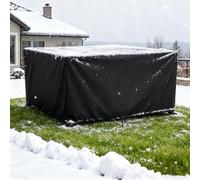 KADING Housse de Protection pour Meubles de Jardin 342x332x45cm/LxWxH Noir Imperméable Housse Table de Jardin, Résistance au Vent, Bâche de Protection Tous Les Temps pour Meubles Table et Chaise