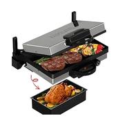 Kadoland Lahmacun & Bazlama Machine Multigrill 3 en 1, Grill de contact avec revêtement antiadhésif, dépliable à 180°, 2000 W, poêle à frire, pour Lahmacun, Bazlama, viande, poisson et légumes