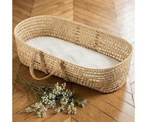 Kadolis - Matelas Couffin 76x30x5 cm COCOLEGEND® - Coeur 100% Naturel | Coco et latex naturel - Matelas Nacelle/Landau ferme nouveau-né - Housse amovible lavable - Forme Ovale - certifié OEKO-TEX®