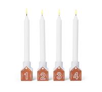 Kähler Bougeoir de l’Avent Gingerbread. Lot de 4 Marron
