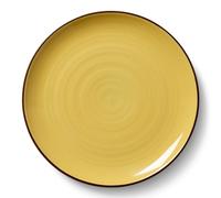 Kähler Design Colore 690601 Assiette plate en céramique fabriquée à la main Couleur jaune saffron Diamètre 27 cm
