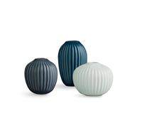 Mini vase HAMMERSHOI, set de 3 pc, vert/bleu/indigo, Kähler