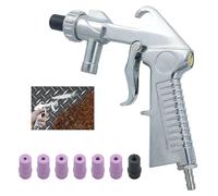Kaelah Pistolet de sablage à air comprimé, pistolet de sablage avec 6 buses en céramique, une buse en métal noir et un raccord d'air en acier inoxydable pour sableuse, tuyau d'aspiration de sable