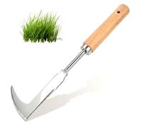 Kaelaxroy Couteau Désherbeur 31,5 cm avec Manche en Bois, Outil à Main pour Enlever Mousse et Mauvaises Herbes des Fissures, Lame en Acier Inoxydable Dentelée, Jardinage