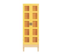Källemo Bibliothèque National Geographic Jaune-socle hêtre-laiton