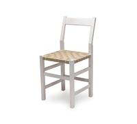 Källemo Chaise Schablon Sangle naturelle-piètement blanc
