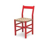 Källemo Chaise Schablon Sangle naturelle-piètement rouge