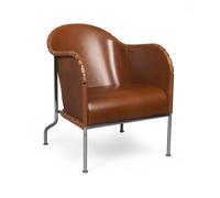 Källemo Fauteuil Bruno Cuir pleine fleur cognac-chrome
