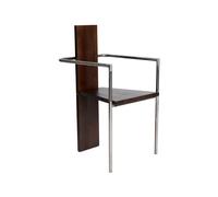 Källemo Fauteuil Concrete Frêne teinté noyer-piètement acier brut