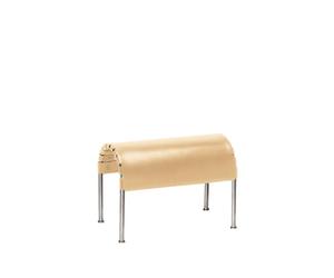 Källemo Pouf Bruno Cuir pleine fleur naturel-piètement chrome