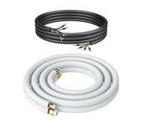 Kältebringer 12m Conduite de frigorigène 1/4" + 3/8" pouce, isolée - Kit de montage de tubes en cuivre pour climatiseurs split, 4 conducteurs