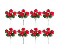 Kaeltsyn 5/8 pièces Simulation pommetier Fleur Artificielle Soie géranium Fleur pour Table à Manger étagère Mariage Arrangement Floral décoration de Mariage