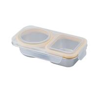 Kaeltsyn Boîte de préparation de repas en acier inoxydable avec double compartiments et couvercle porte-déjeuner pour les navetteurs et les voyages, passe lave-vaisselle
