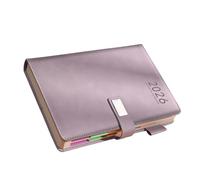 Kaeltsyn Carnet de notes académique en cuir PU 2026, avec fermeture à bouton magnétique et emplacements pour stylos, 400 pages datées pour la planification du carnet de notes Todo