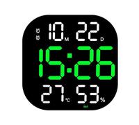 Kaeltsyn Horloge de Bureau LED multifonctionnelle avec Affichage de la température, réglage de la luminosité et 2 alarmes, Fonction minuterie 12/24 Heures, réveil numérique Grand écran