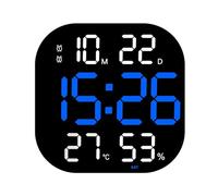Kaeltsyn Horloge de Bureau LED multifonctionnelle avec Affichage de la température, réglage de la luminosité et 2 alarmes, Fonction minuterie 12/24 Heures, réveil numérique Grand écran