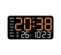 Kaeltsyn Horloge Murale contemporaine et Horloge de Table avec Affichage numérique LED, Multifonction, Heure, Date, température, Gradation Automatique, réveil électronique