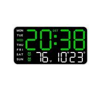 Kaeltsyn Horloge Murale contemporaine et Horloge de Table avec Affichage numérique LED, Multifonction, Heure, Date, température, Gradation Automatique, réveil électronique