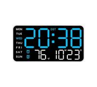 Kaeltsyn Horloge Murale contemporaine et Horloge de Table avec Affichage numérique LED, Multifonction, Heure, Date, température, Gradation Automatique, réveil électronique