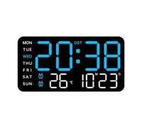 Kaeltsyn Horloge Murale contemporaine et Horloge de Table avec Affichage numérique LED, Multifonction, Heure, Date, température, Gradation Automatique, réveil électronique