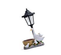 Kaeltsyn Statue de Jardin en Forme d ' Oiseau pâle et réconfortant avec lampadaire Traditionnel pour décoration extérieure, résistante différentes Conditions climatiques, décoration côté étang