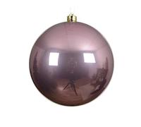 Kaemingk Boule de Noël en plastique 14 cm x 1 pièce, grande et incassable - Boules de Noël XXL pour Noël - Décoration de Noël et décoration de sapin de Noël - Rose vintage