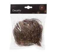 Kaemingk Lametta Cheveux d'ange lisses 20 g en plastique - Décoration de Noël - Matériau de remplissage fin pour emballages de cadeaux - Marron expresso