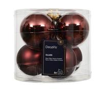Kaemingk Lot de 6 boules de Noël en verre - 8 cm - Mat et brillant - Grandes boules de Noël - Décoration de Noël et décoration de sapin de Noël - Marron châtaignier