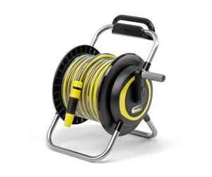 Kärcher HR 3.20 Lot de 20 porte-tuyaux, capacité max. 40 m, flexible, rangement mural et utilisation mobile dans le jardin, avec tuyau de 20 m et accessoires, noir
