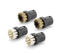 Kärcher Set Brosses Rondes Très Abrasives, 4 Embouts pour la Saleté Tenace, la Cuisine, la Maison : 2 Brosses Laiton & 2 Brosses Abrasives, Accessoires d'origine pour Nettoyeur Vapeur Kärcher
