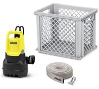 Pompe d'Evacuation Kärcher Sp 16,000 Flood Box, Moteur 550W, Débit 16 000 L/H, 0,8 Bar, Profondeur Immersion Max 7m, Hauteur Refoulement Max 7 m, Taille Particules Max 20 mm, Hauteur Liquide Résiduel