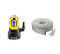 Kärcher SP 22.000 Dirt Level Sensor Pompe d'Évacuation d'Eaux Chargées, Débit & 29971000 Acier inoxydable Kit Tuyau Plat en Textile et Collier de Serrage 10 m