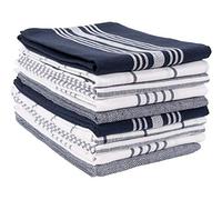 KAF Home Lot de 10 torchons de Cuisine en Microfibre Multi-usages et épais absorbants (Bleu Marine)
