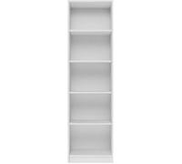 KAFFI - Bibliothèque style scandinave salon - 50x30x181 - 5 tablettes - Étagère à livres