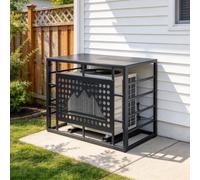 KAFHGEIN Clôture Cache Clim Extérieur Aluminium - Brise-Vue sans Creuser | Panneaux autoportants pour cache climatiseur extérieur, protection clim, jardin, aluminium, sans creuser