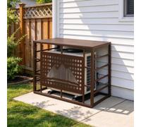 KAFHGEIN Clôture Cache Clim Extérieur Aluminium - Brise-Vue sans Creuser | Panneaux autoportants pour cache climatiseur extérieur, protection clim, jardin, aluminium, sans creuser