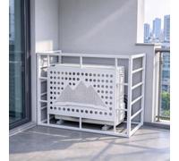 KAFHGEIN Clôture Cache Clim Extérieur Aluminium - Brise-Vue sans Creuser | Panneaux autoportants pour cache climatiseur extérieur, protection clim, jardin, aluminium, sans creuser