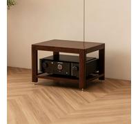 KAFHGEIN Meuble HiFi en Bois Massif pour Platine Vinyle à Structure Ouverte | Assemblage à tenons et mortaises, idéal pour platine vinyle, ampli, lecteur CD et console(60x45x42.8cm/23.6x17.7x16.8in)