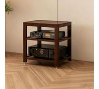 KAFHGEIN Meuble HiFi en Bois Massif pour Platine Vinyle à Structure Ouverte | Assemblage à tenons et mortaises, idéal pour platine vinyle, ampli, lecteur CD et console(60x45x63.3cm/23.6x17.7x24.9in)