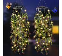KagoLing Lampe Solaire Exterieur, Lampe Solaire en Bambou Artificiel, 1pcs de Plantes Artificielles à Feuilles Caduques Pour Extérieur Balcon Patio Décoration de Jardin, Cadeaux Femmes