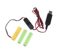 KAHDGSS Haute Performance 4, 5 V LR6 AA Pile factice AA éliminateur de Batterie câble USB avec Interrupteur Marche/arrêt pour lumière LED Radio Alimentation USB