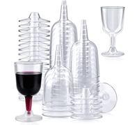 KAHEIGN 50 Pièces Verres à Vin En Plastique, 170ml Verres De Dégustation De Vin Transparents Gobelets à Vin De Fête Réutilisables Coupes à Dessert Pour Mousse Pudding Bière Champagne (12 x 6,5 cm)