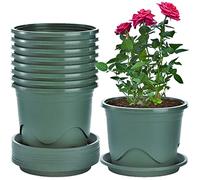 KAHEIGN 6 Pièces Plastique Pots De Fleurs, 22cm Épaissir Pot De Fleur Pépinière De Contrôle Des Racines Planteur De Semis Jardin Décoratif Conteneur De Plantes Pour Bonsaï à L'intérieur (Vert)