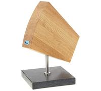 KAI Bloc à couteaux rotatif à 360° en chêne avec base en granit - bois haut de gamme - pour 6 à 8 couteaux, magnétique double face - dimensions 31 x 18 x 34 cm